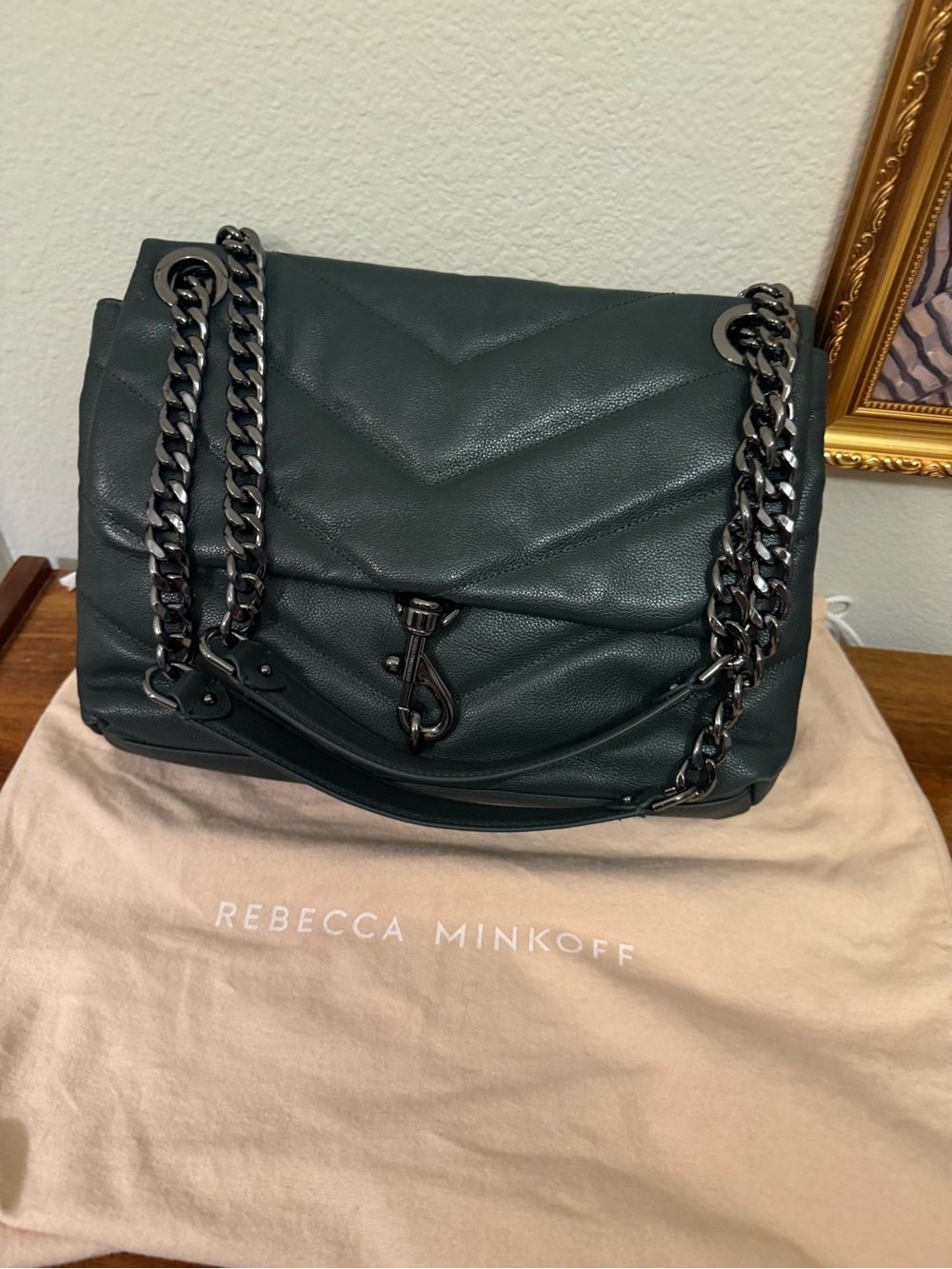 Rebecca Minkoff Green Quilted Leather Shoulder Bag